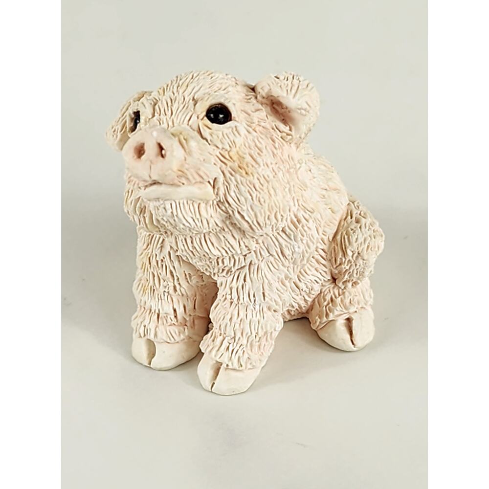 Stone Critters Mini Piglet Pig Piggy 2 1/4" Figurine 1988 USA Home Decor Vintage